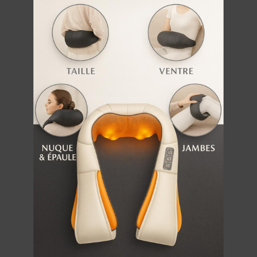 NOVACERVICAL | Masseur pour le cou et les épaules avec chaleur - Coussin de massage à pétrissage profond
