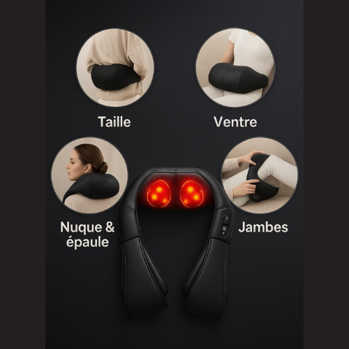 NOVACERVICAL | Masseur pour le cou et les épaules avec chaleur - Coussin de massage à pétrissage profond