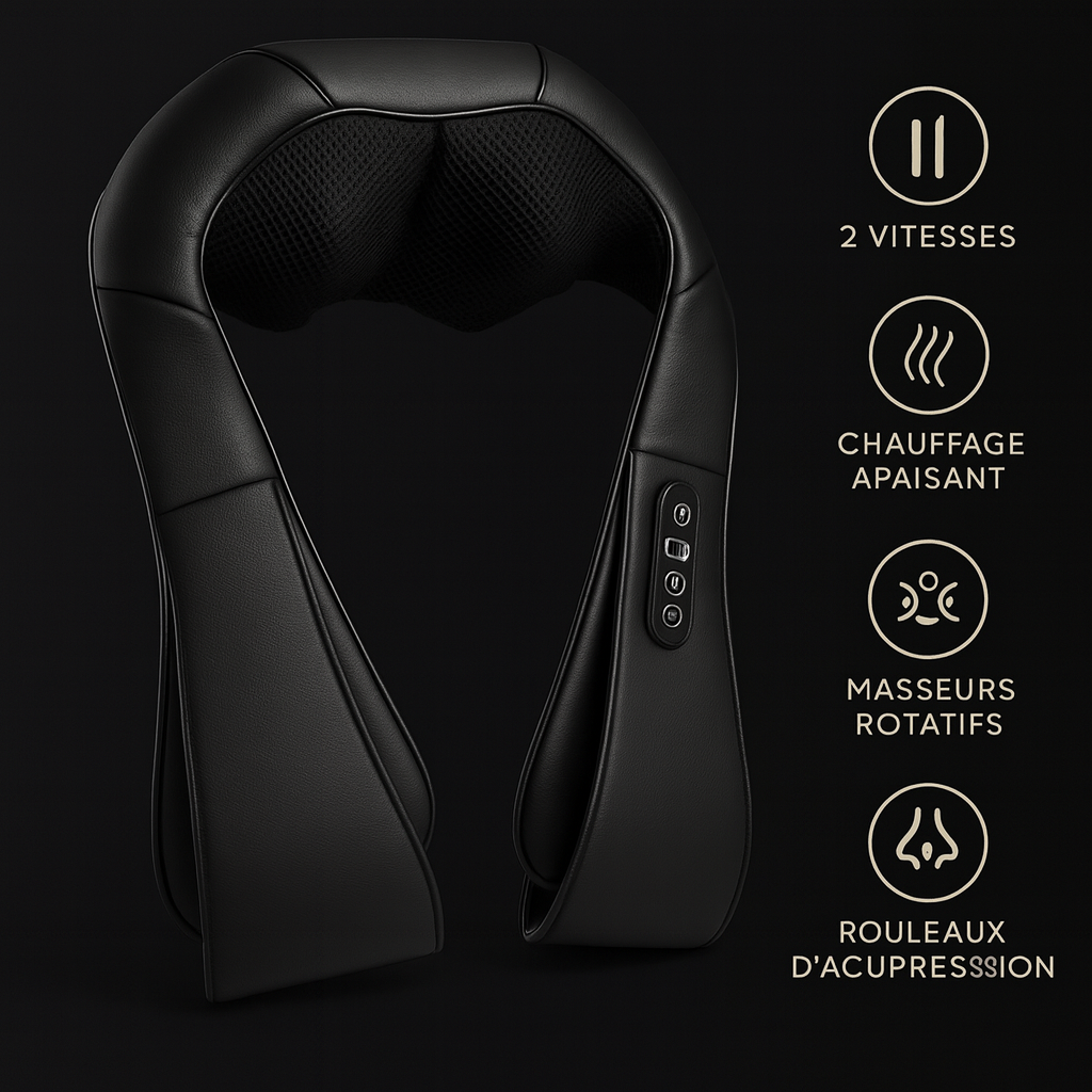 NOVACERVICAL | Masseur pour le cou et les épaules avec chaleur - Coussin de massage à pétrissage profond