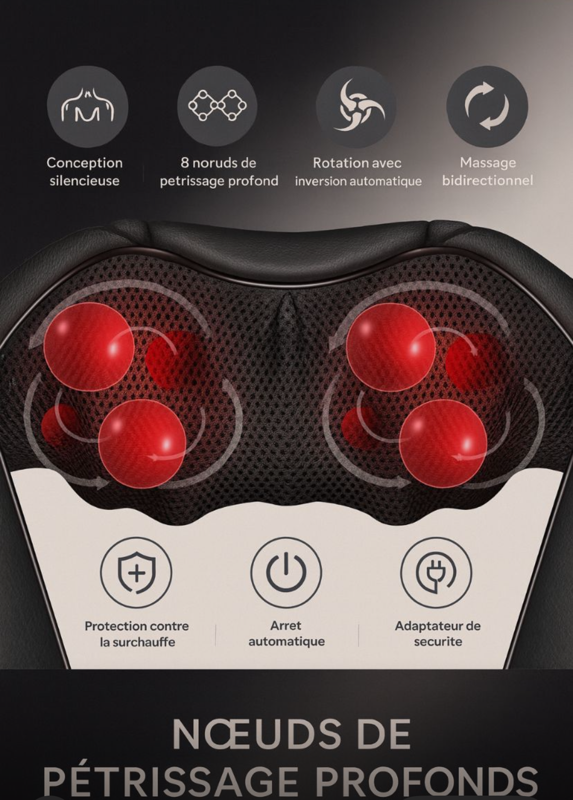 NOVACERVICAL | Masseur cervical chauffant à massage profond